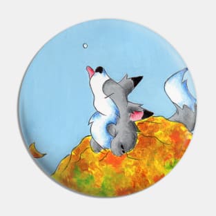 Snow and Leaves Pin