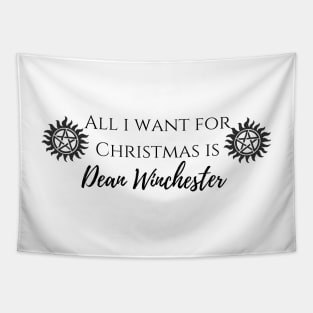 all i want for Christmas is Dean Winchester Tapestry