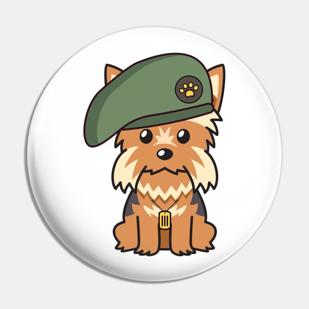 Funny Yorkshire Terrier wearing a beret Pin by Pet Station