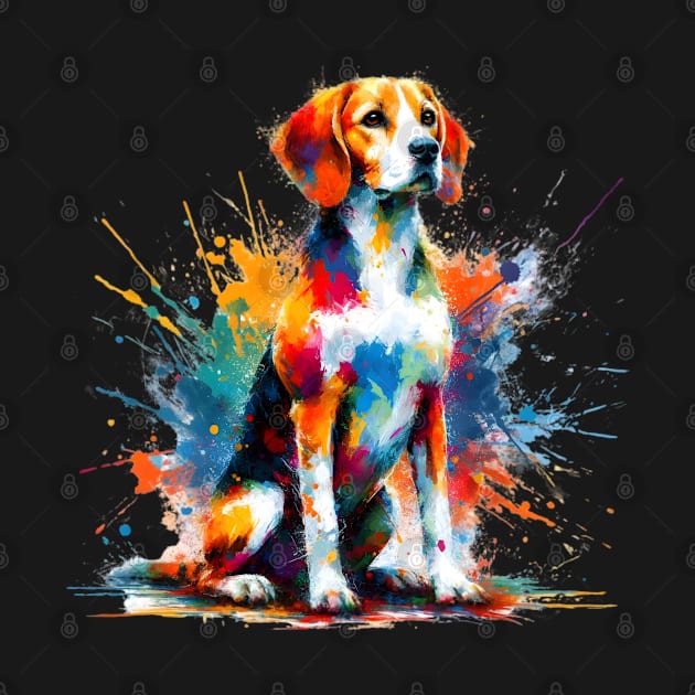 Vibrant Hanoverian Scenthound in Abstract Splash Art by ArtRUs