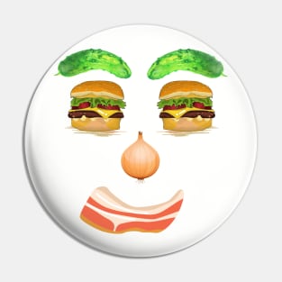 Burger Face Pin