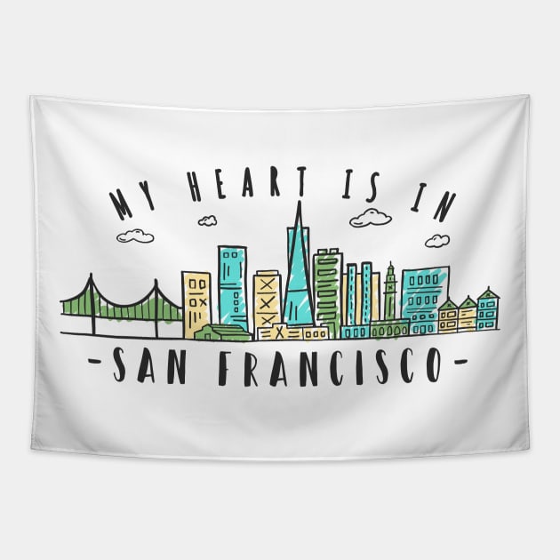 San Francisco Skyline Design Tapestry by LR_Collections