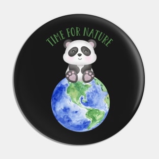 Copy of Cute Panda and Earth Save the Planet Pin