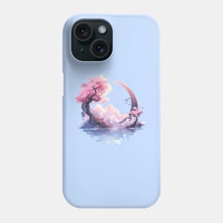 Sakura Bonsai Embrassing the Moon Scenery Phone Case