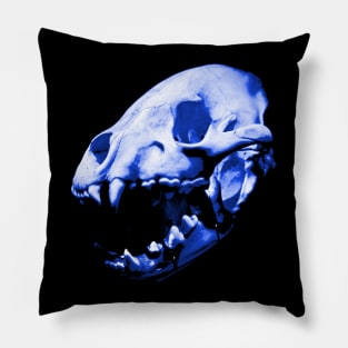 Blue Predator Skull Pillow