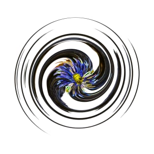 black flower vortex T-Shirt