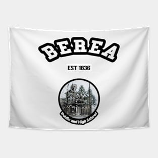 🏹 Berea Ohio USA Strong, Vintage High School Photo, City Pride Tapestry