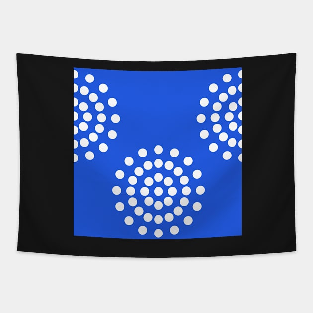 Pattern with white dots on blue background Tapestry by marina63