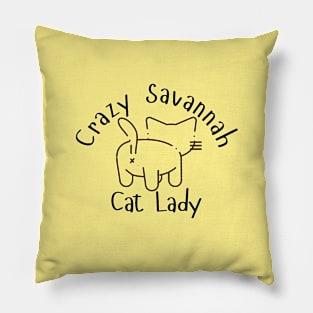 Crazy Savannah Cat Lady Pillow