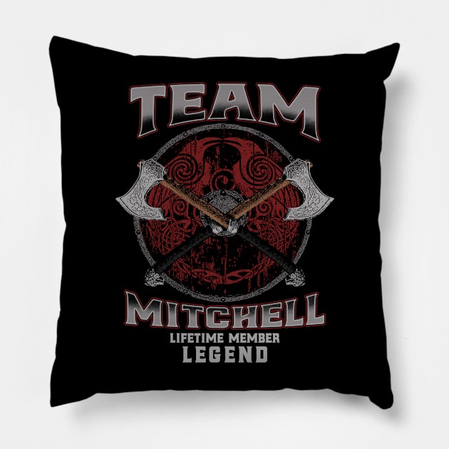 Mitchell Name - Lifetime Member Legend - Viking Pillow by Stacy Peters Art