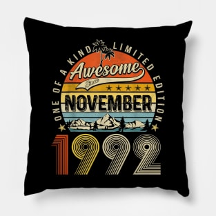 Awesome Since November 1992 Vintage 31st Birthday Pillow