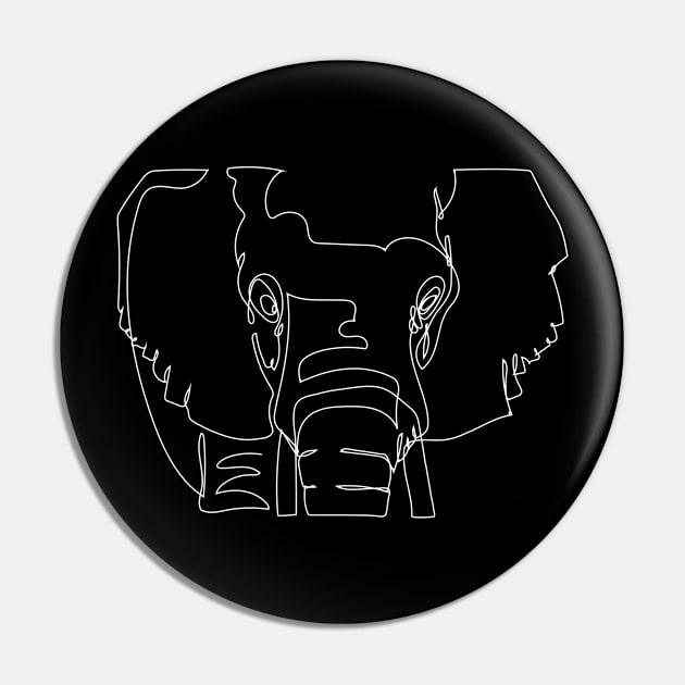 The elephant One line Pin by Frajtgorski