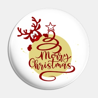 Merry Christmas Cute Deer Pin