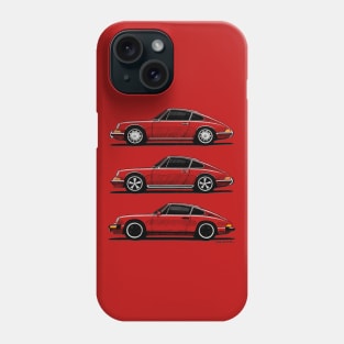 My drawing of the first three generations of the classic sports coupe from Stuttgart suffenhausen Phone Case