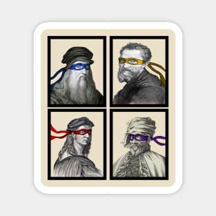 Renaissance Artists Tmnt Leonardo Donatello Raphael Michelangelo Parody artwork Magnet