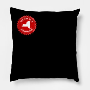 NY Notary Public State Silhouette Seal Pillow