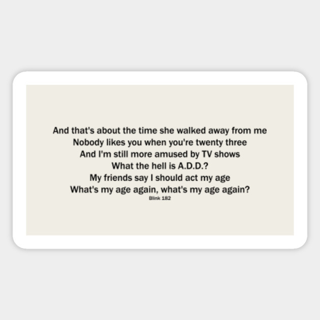 Whats My Age Again With Lyrics Blink 182 Youtube