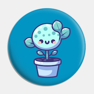 Cute Kawaii Smiley Plant in a Pot | Kawaii Houseplant | Kawaii Cute Plant Design Pin