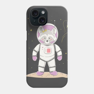 Lovely cute raccoon girl asronaut hold the star Phone Case