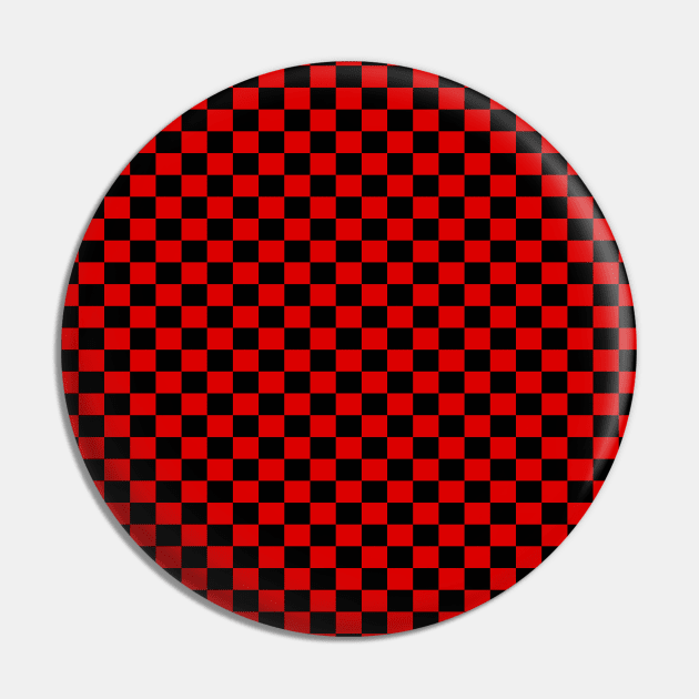 Checkered Red And Black Pin by DragonTees