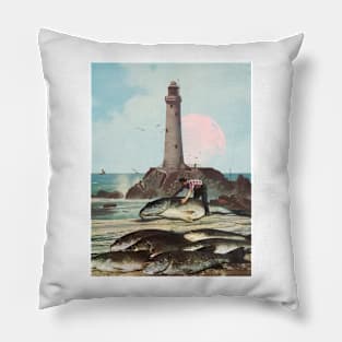 Great Catch - Surreal/Collage Art Pillow