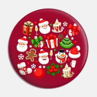 Christmas Seamless Pattern on Red Pin