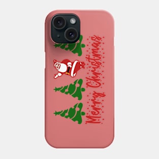 Santa Merry Christmas with Christmas Trees Phone Case