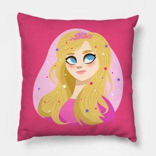 Cute Girl Cartoon Princess Design Pillow