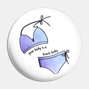 Bikini Beach Body Body Positivity Pin