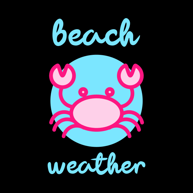 Beach Weather Pink Crab Summer Vacation by BitterBaubles