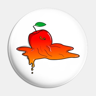 Melting Apple Funny Symbol Shirt Design Gift Pin