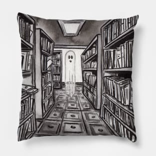 Classic Ghost in Library Pillow