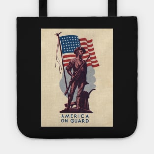 1942 US WAR SAVINGS BONDS AMERICA ON GUARD Tote