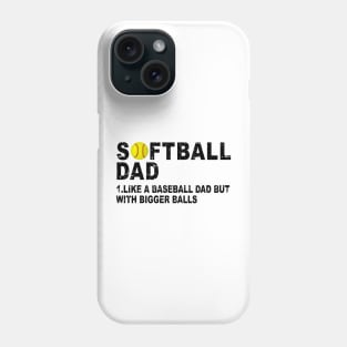 Father's Softball Dad like A Baseball but with Bigger Balls Phone Case