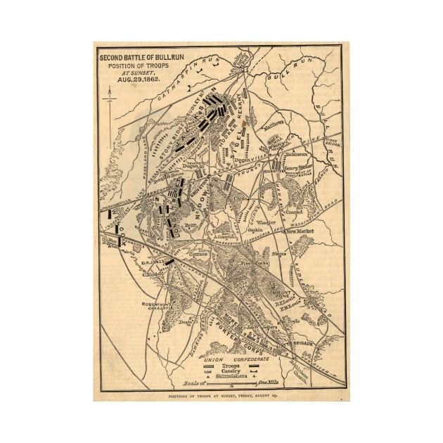 Vintage Battle of Bull Run Map (1886) by Bravuramedia