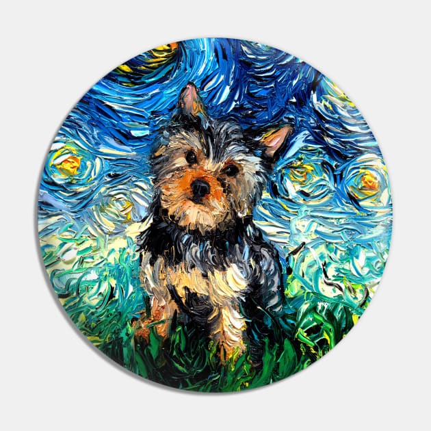 Yorkie Night Pin by sagittariusgallery