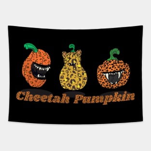 Leopard Pumpkin Face Tapestry