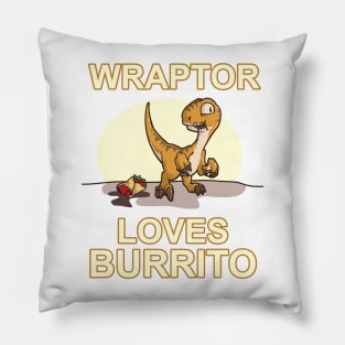 Velociraptor Tshirt | Burrito Dinosaur Pun Paleontology Gift Pillow