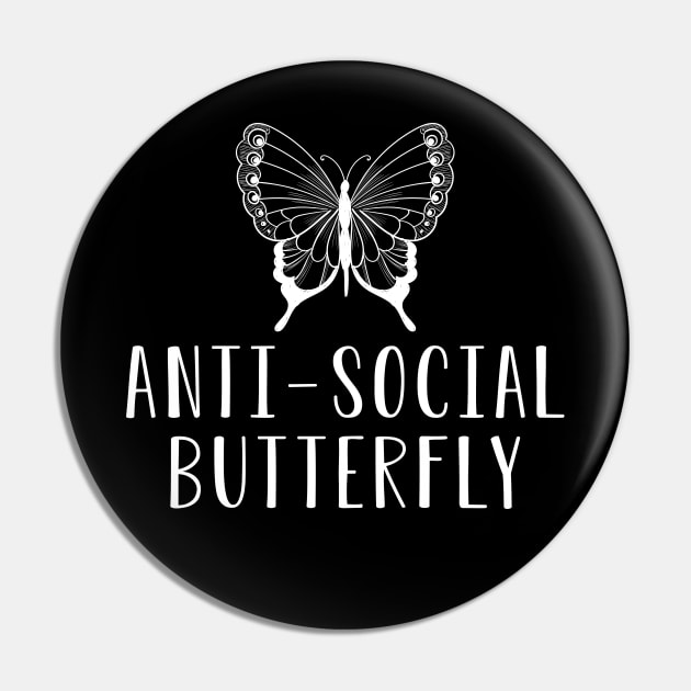 Introvert - Anti Social Butterfly Pin by KC Happy Shop