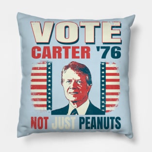 Vintage Style Campaign Voting Poster Jimmy Carter 1976 Election "Not Just Peanuts" Pillow