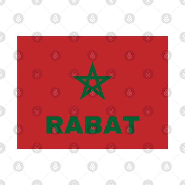 Rabat City in Moroccan Flag by aybe7elf