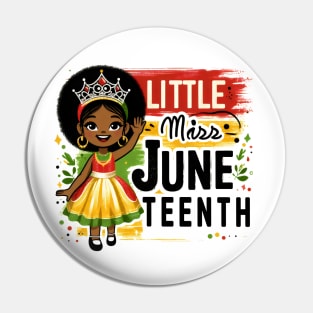 Little Miss Juneteenth African American Melanin Princess Pun Pin