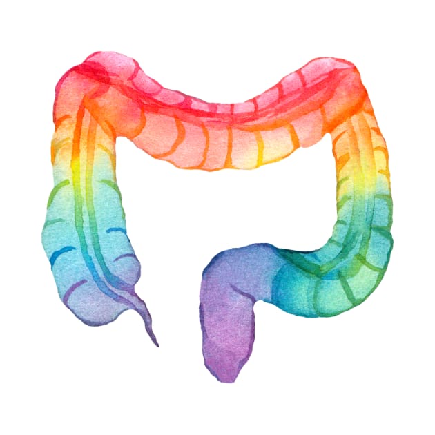 Rainbow Watercolor Colon (white) by ayemfid