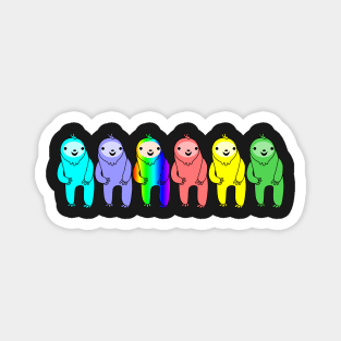 Colored Happy Sloths Magnet