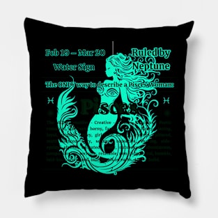 Pisces ♓️ Woman Art Tee Pillow