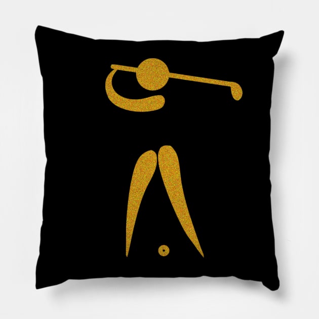 Gold Golf Swing Pillow by Moses77