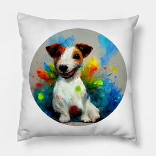 Colorful Jack Russell Terrier Dog Pillow