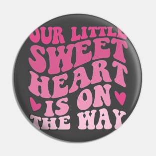 Little Sweetheart Pregnancy Announcement Valentines Day Pin