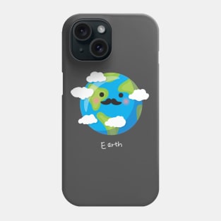 Cute Kawaai Earth Parody with Moustache Phone Case