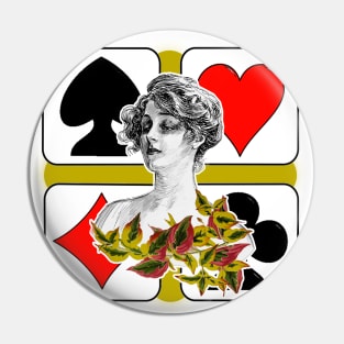 girl of the hearts and clubs playing cards Pin